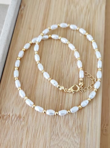 Nakkash Pozłacany naszyjnik ze szklanymi koralikami - dł. 42 cm