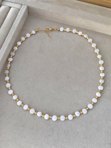 Nakkash Vergold. Halskette mit Edelsteinen - (L)42 cm