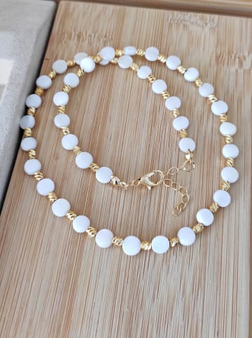 Nakkash Vergold. Halskette mit Edelsteinen - (L)42 cm