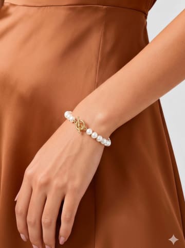 Nakkash Pozłacana bransoletka ze szklanymi koralikami