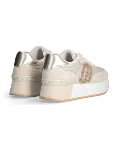 Liu Jo Skórzane sneakersy w kolorze beżowym