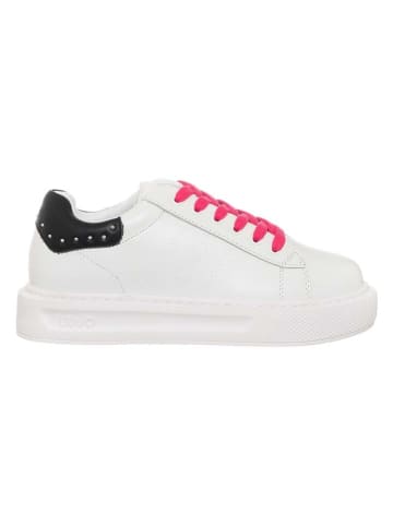 Liu Jo Leder-Sneakers in Weiß/ Pink