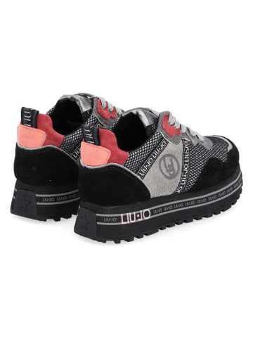 Liu Jo Leder-Sneakers in Schwarz/ Rot