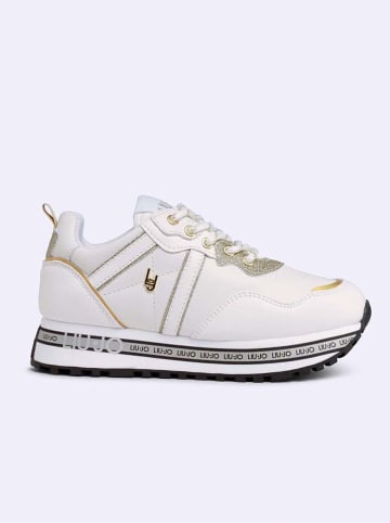 Liu Jo Skórzane sneakersy w kolorze kremowym