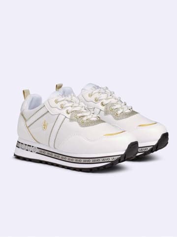 Liu Jo Skórzane sneakersy w kolorze kremowym