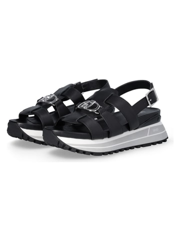 Liu Jo Skórzane sandały w kolorze czarnym