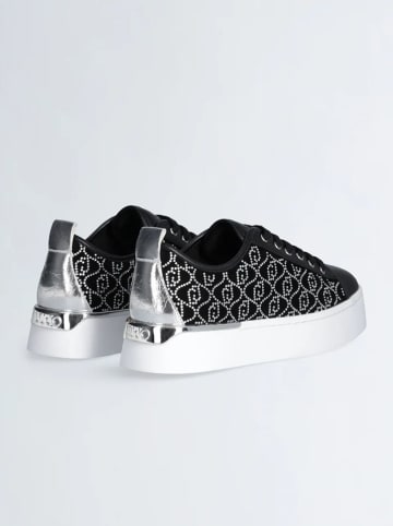 Liu Jo Leren sneakers zwart/zilverkleurig