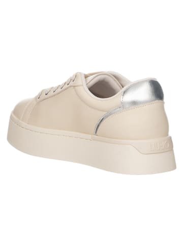 Liu Jo Skórzane sneakersy w kolorze beżowym
