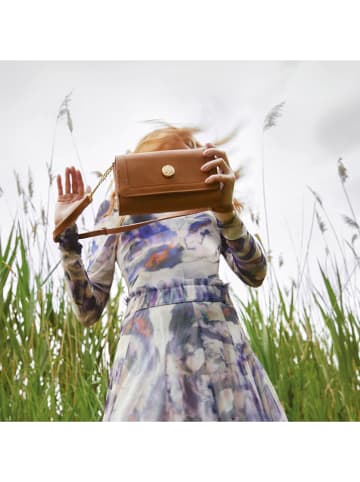 CXL by Christian Lacroix Leder-Umhängetasche "Nora" in Hellbraun - (B)12 x (H)20,5 x (T)4 cm