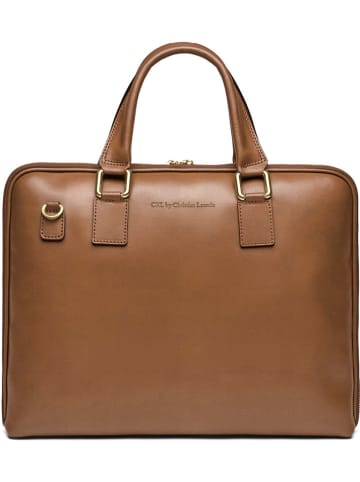 CXL by Christian Lacroix Leder-Businesstasche "Louvre" in Hellbraun - (B)38 x (H)28,5 x (T)5,5 cm