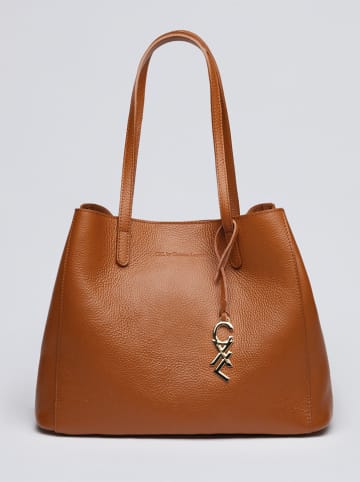 CXL by Christian Lacroix Leder-Schultertasche in Hellbraun - (B)39 x (H)29 x (T)20 cm