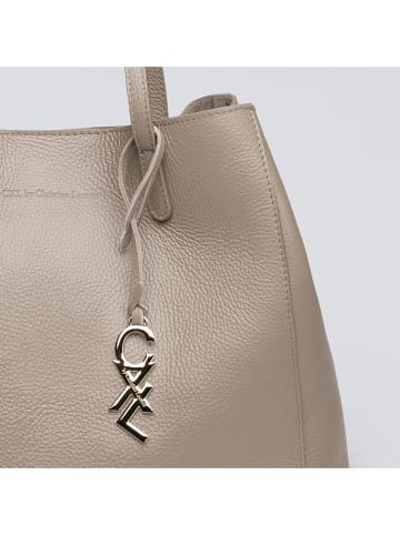 CXL by Christian Lacroix Leder-Schultertasche "Alesia" in Beige - (B)39 x (H)29 x (T)20 cm