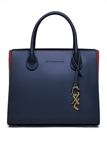 CXL by Christian Lacroix Leder-Henkeltasche "Montaigne" in Blau - (B)32 x (H)26 x (T)15 cm