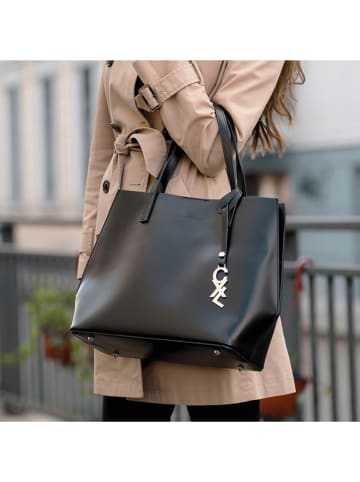 CXL by Christian Lacroix Leder-Henkeltasche "Rivoli" in Schwarz - (B)45 x (H)30 x (T)15 cm