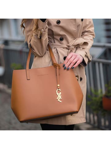 CXL by Christian Lacroix Leder-Henkeltasche "Rivoli" in Hellbraun - (B)45 x (H)30 x (T)15 cm
