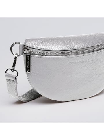 CXL by Christian Lacroix Leder-Brustbeutel "Madeleine" in Silber - (B)23 x (H)13 x (T)6 cm