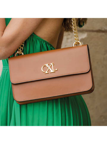 CXL by Christian Lacroix Leder-Umhängetasche "Trudaine" in Hellbraun - (B)25 x (H)14 x (T)5 cm