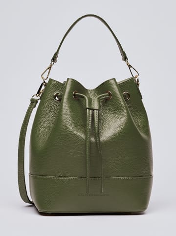 CXL by Christian Lacroix Leren schoudertas "Champs Elysé" kaki - (B)25 x (H)28 x (D)15 cm