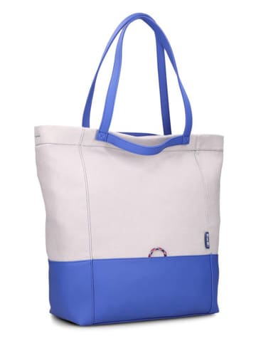 Zwei Shopper "Fiorella FI200" in Weiß/ Blau - (B)44 x (H)38 x (T)19 cm