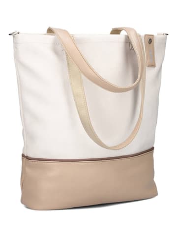 Zwei Schultertasche "J145" in Weiß/ Beige - (B)37 x (H)36 x (T)15 cm
