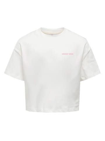 KIDS ONLY Shirt "Vacay" in Weiß/ Rosa