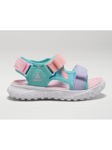 Kamik Leder-Sandalen "Harbort" in Türkis/ Rosa