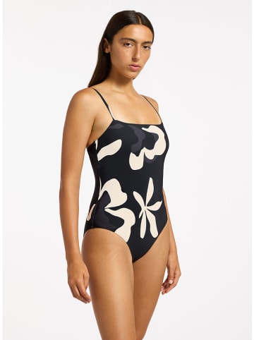 Jets Badeanzug in Schwarz/ Creme