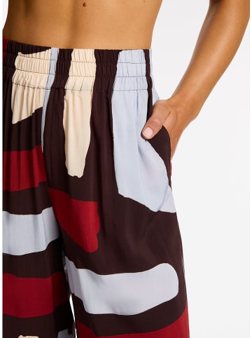 Jets Marlenehose in Bordeaux/ Hellblau/ Creme