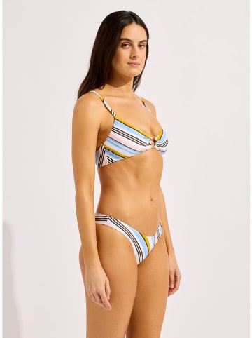 Seafolly Biustonosz bikini w kolorze błękitno-białym