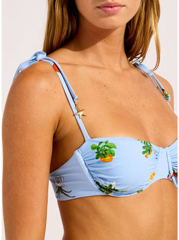 Seafolly Biustonosz bikini w kolorze błękitnym