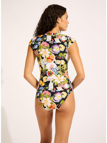 Seafolly Badeanzug in Schwarz/ Bunt
