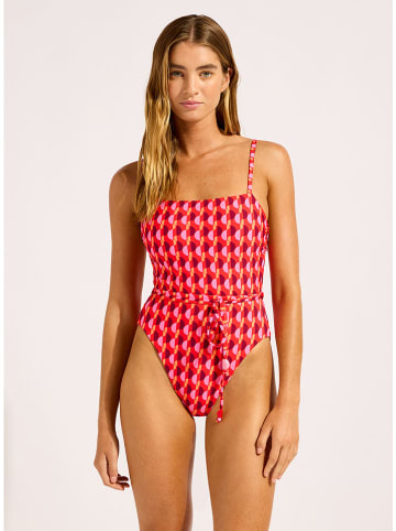 Seafolly Strój kąpielowy w kolorze czerwono-jasnoróżowym