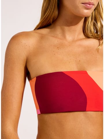 Seafolly Bikini-Oberteil in Rot/ Beige/ Rosa
