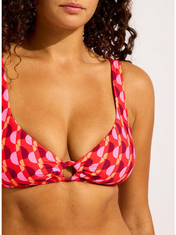 Seafolly Biustonosz bikini w kolorze czerwono-jasnoróżowym