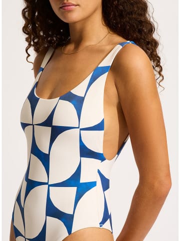 Seafolly Badpak crème/blauw