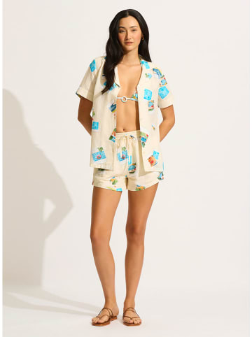 Seafolly Bluzka w kolorze kremowo-turkusowym