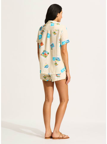 Seafolly Bluse in Creme/ Türkis