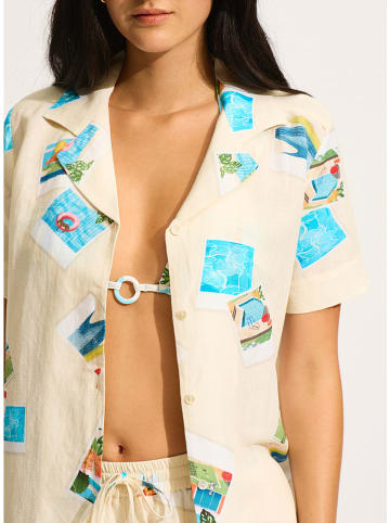 Seafolly Blouse crème/turquoise