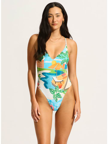 Seafolly Badpak turquoise/meerkleurig