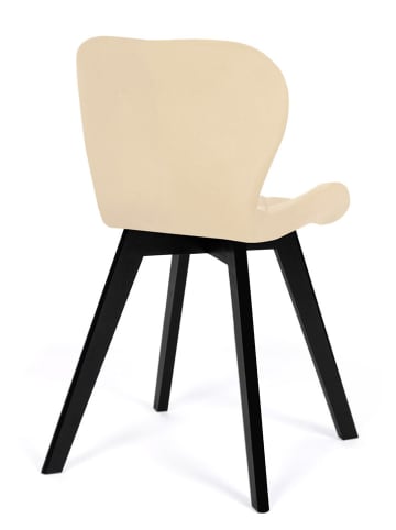 IDOMYA Factory 4er-Set: Esszimmerstühle "Daisy" in Beige/ Schwarz - (B)47,5 x (H)79 x (T)50 cm