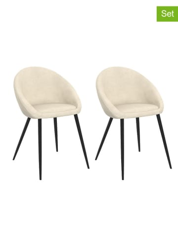 IDOMYA Factory 2-delige set: eetkamerstoelen "Dory" crème - (B)54 x (H)77 x (D)52 cm