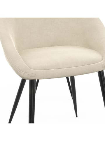 IDOMYA Factory 4er-Set: Esszimmerstühle "Dory" in Creme/ Schwarz - (B)52 x (H)77 x (T)54 cm