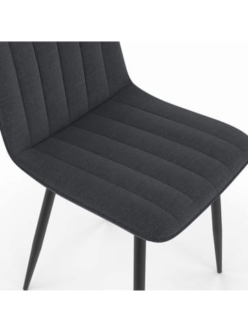 IDOMYA Factory 6-delige set: stoelen "Fiona" donkergrijs/zwart - (B)46 x (H)88 x (D)55 cm