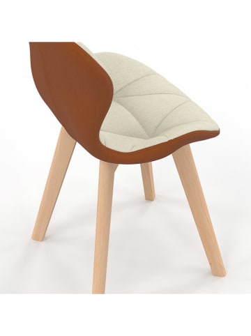 IDOMYA Factory 2-delige set: eetkamerstoelen "Gladys" beige - (B)46 x (H)79 x (D)50 cm