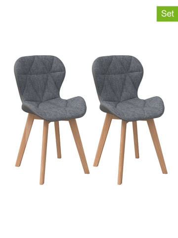 IDOMYA Factory 2-delige set: eetkamerstoelen "Gladys" grijs - (B)46 x (H)79 x (D)60 cm