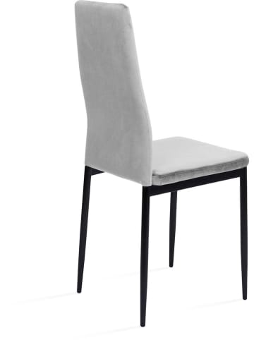 IDOMYA Factory 4-delige set: eetkamerstoelen "Jade" grijs/zwart - (B)41,5 x (H)96 x (D)39 cm