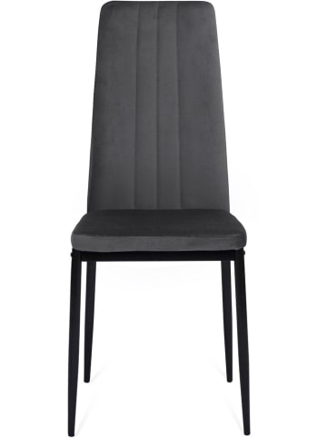 IDOMYA Factory 4er-Set: Stühle "Jade" in Anthrazit/ Schwarz - (B)41,5 x (H)96 x (T)39 cm