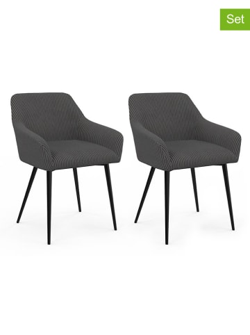 IDOMYA Factory 2-delige set: eetkamerstoelen "Jenny" antraciet - (B)56 x (H)76 x (D)51 cm