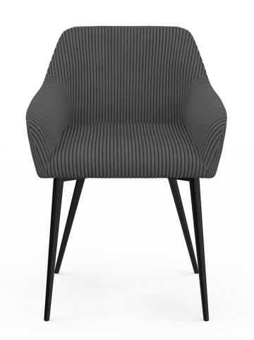 IDOMYA Factory 2er-Set: Esszimmerstühle "Jenny" in Anthrazit - (B)56 x (H)76 x (T)51 cm