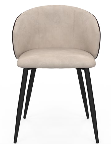 IDOMYA Factory 4er-Set: Esszimmerstühle "Léona" in Taupe/ Schwarz - (B)51 x (H)71 x (T)53 cm